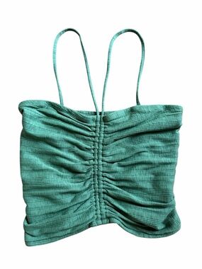 Anthropologie Pilcro Ruched Ribbed Halter Top